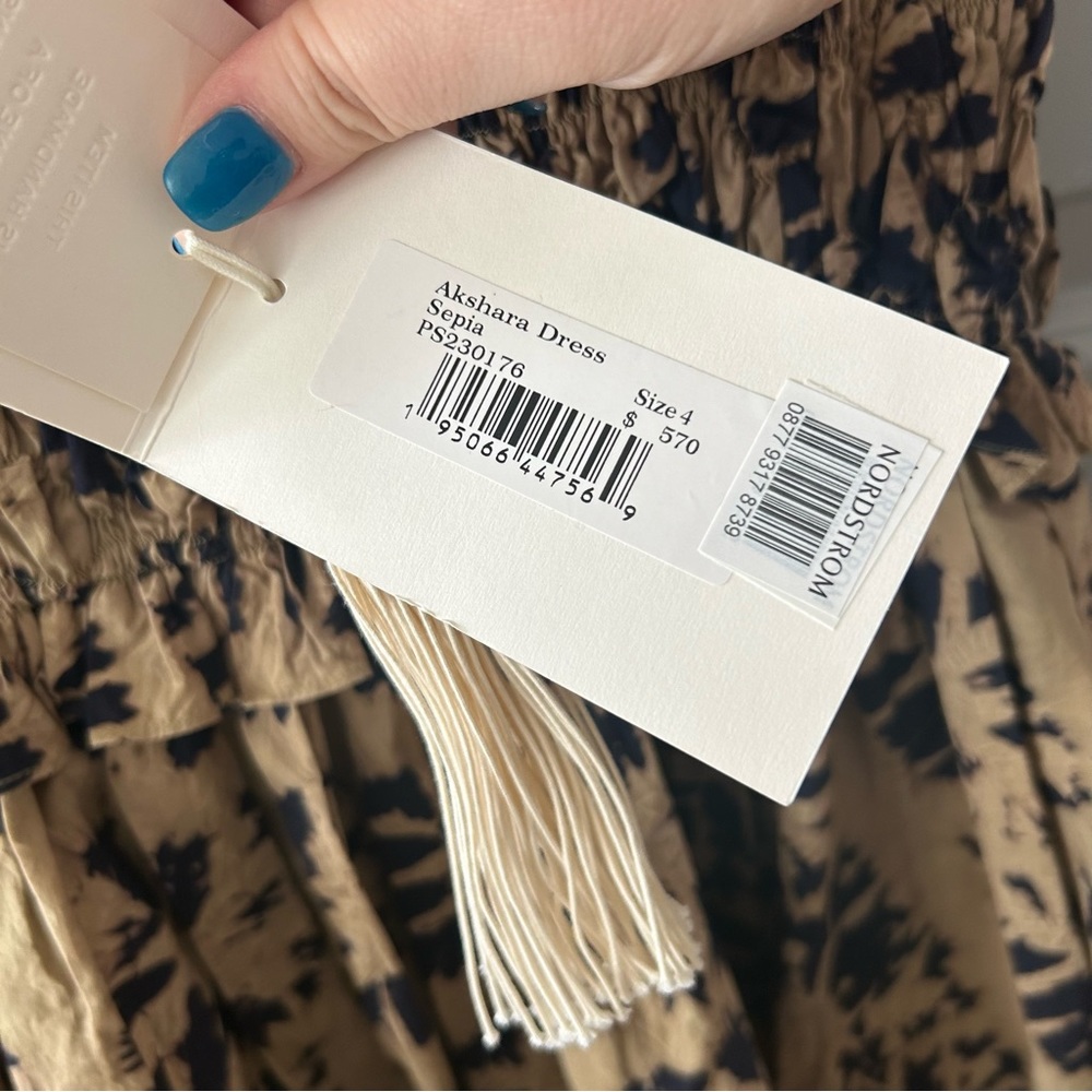 NWT Ulla Johnson Akshara Shibori Cotton Midi Dress - Picture 8 of 8